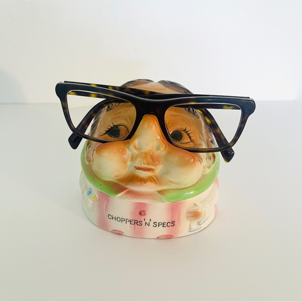 Vintage Lego Ceramic Co. Vanity Trinket Box Choppers ‘N’ Specs glasses holder